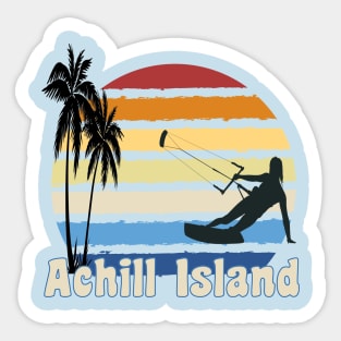 Achill Island Ireland Kitesurfing Kite surfer Beach Sticker